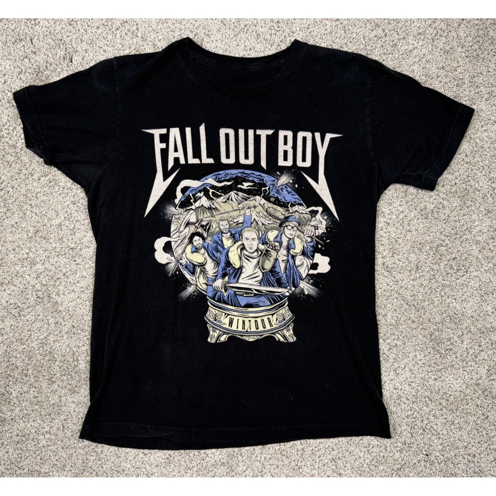 Fall Out Boy T-Shirt Wintour 2016 Concert Tour Small Black Graphic Band Tee Emo